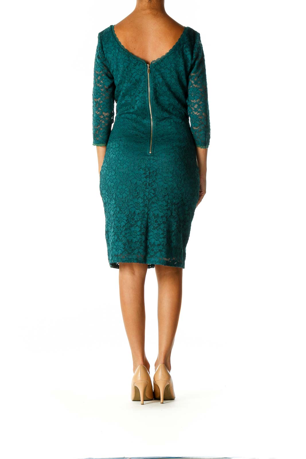 Green Lace Classic Shift Dress