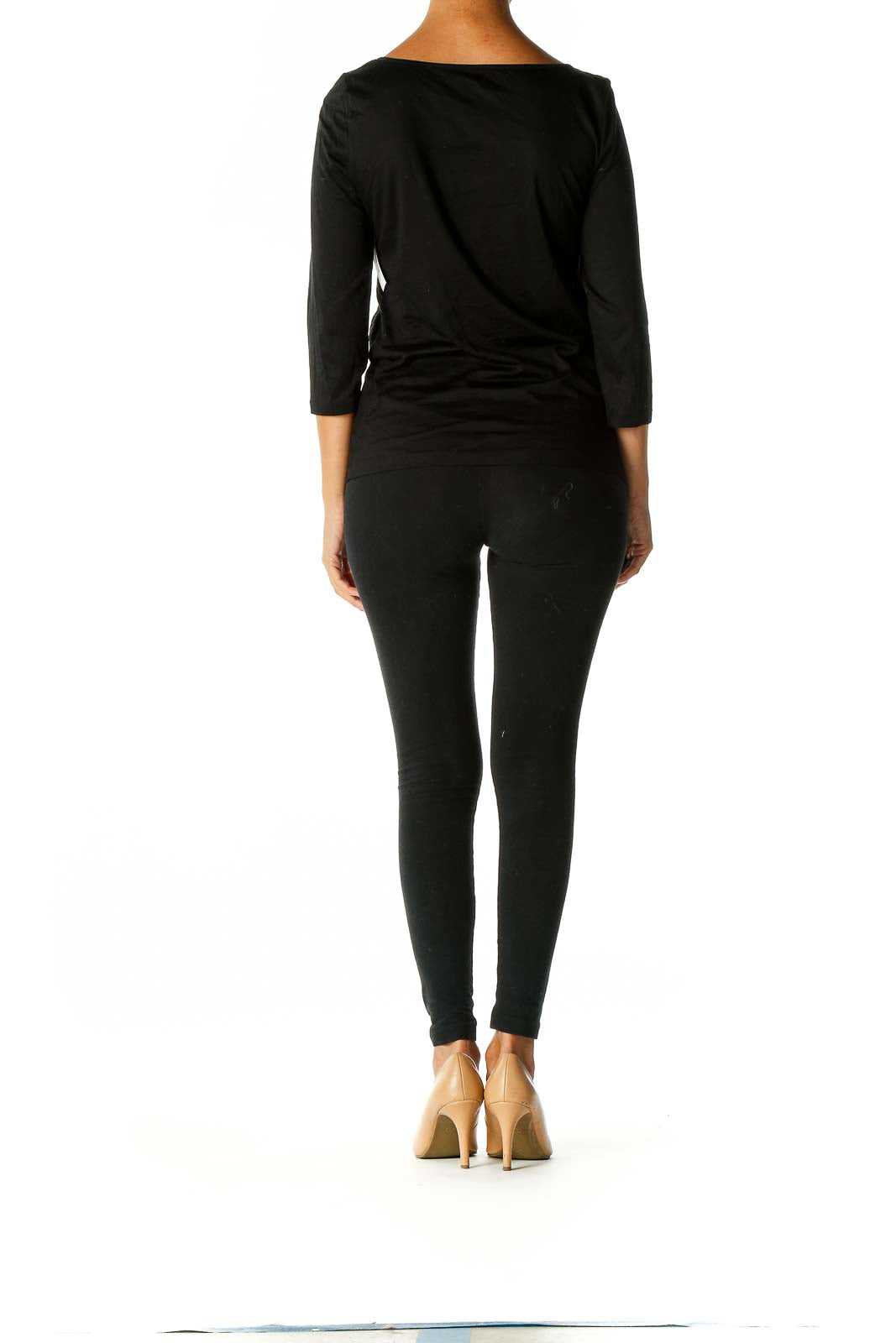 Black Solid Casual Blouse