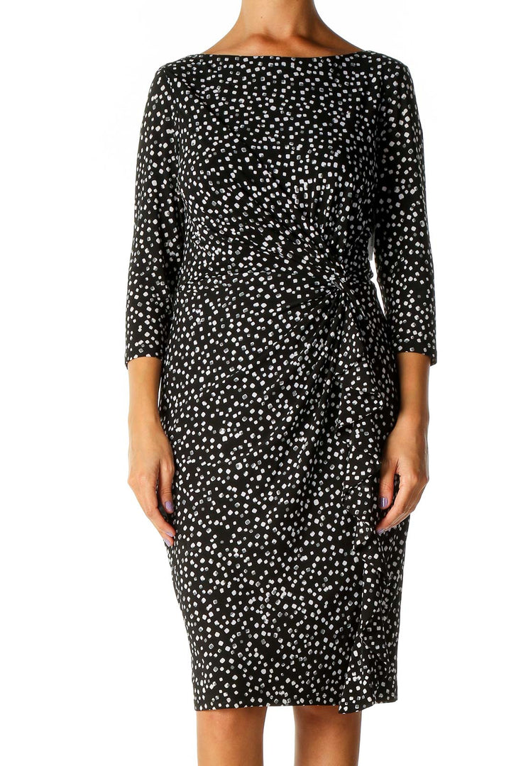 Black Polka Dot Day Sheath Dress