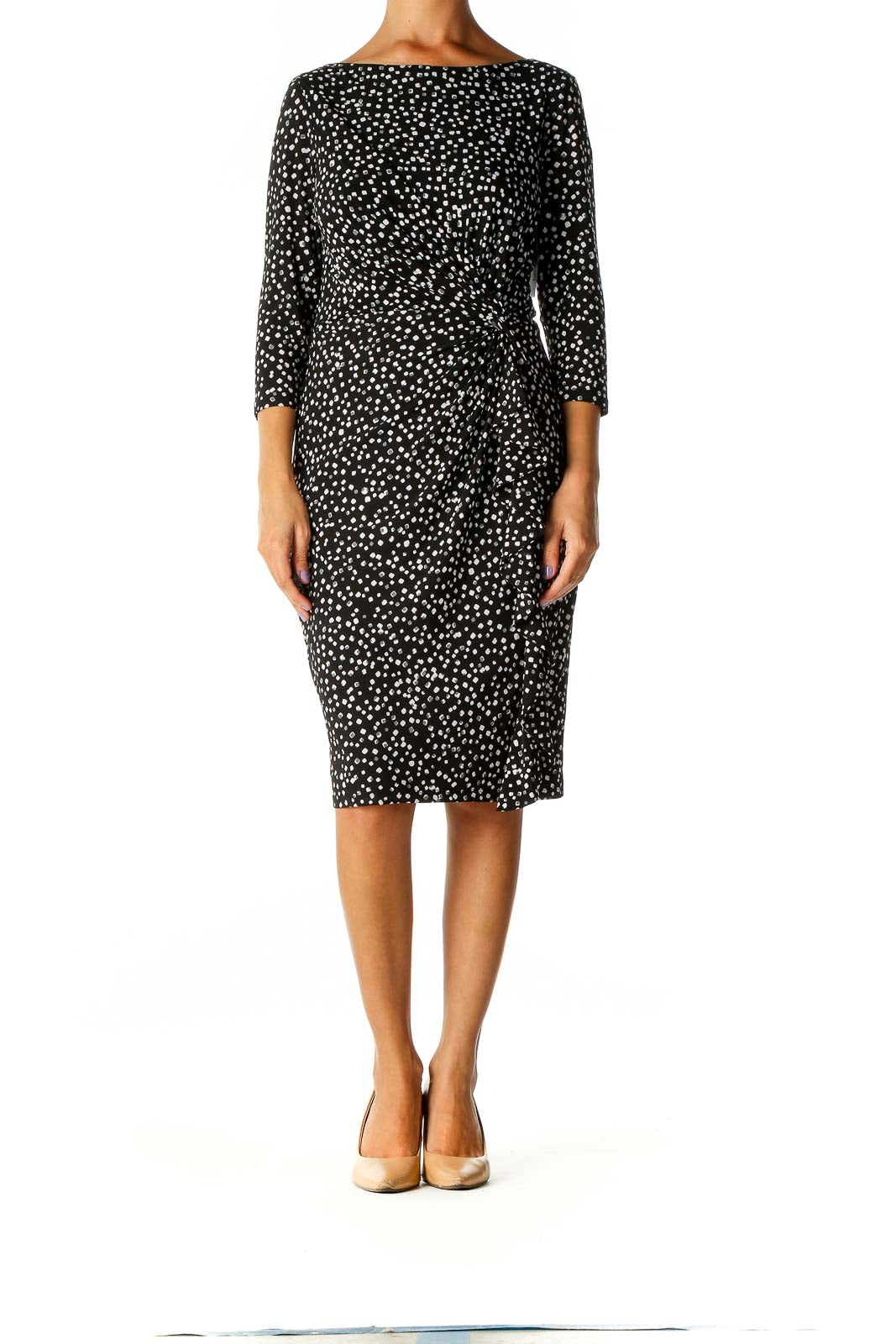 Black Polka Dot Day Sheath Dress