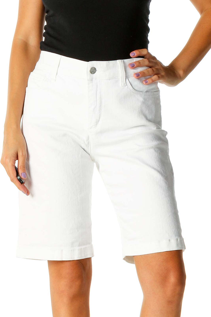 White All Day Wear Shorts