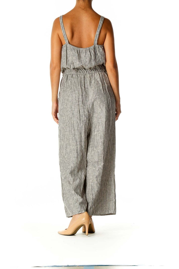 Gray Striped Jumpsuit