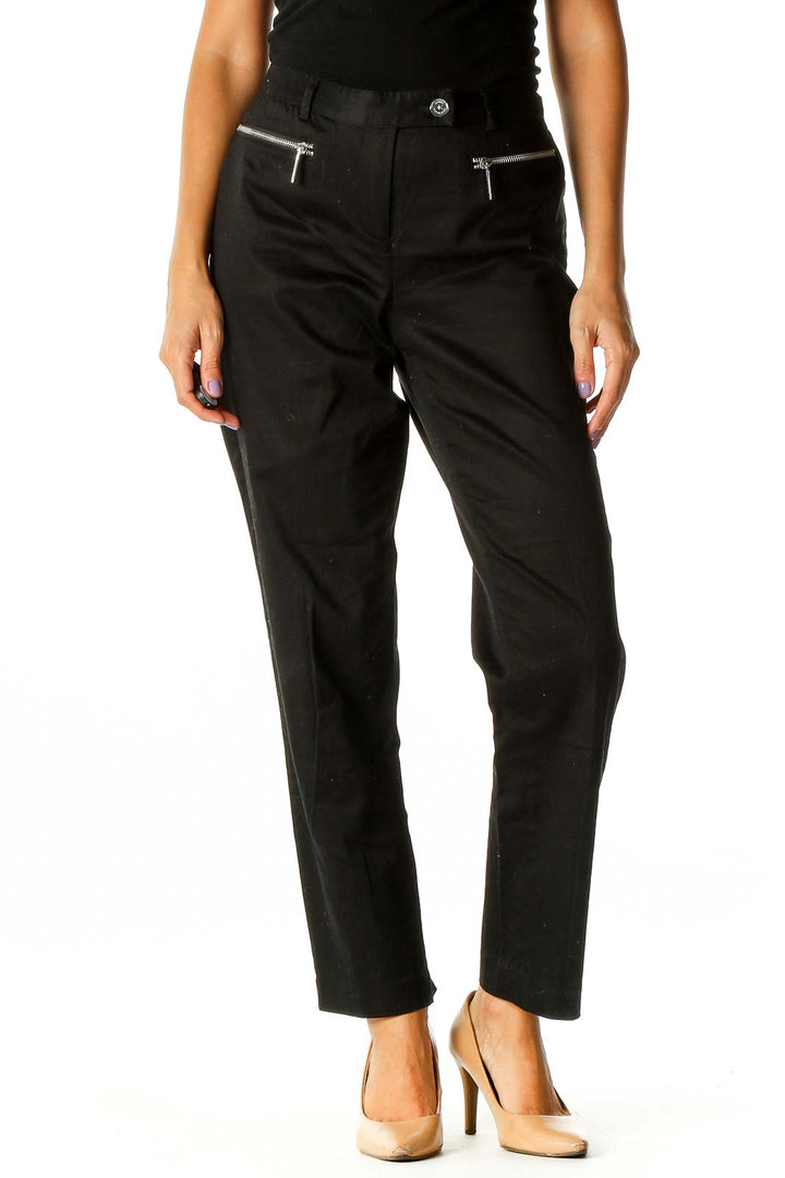 Black Solid Brunch Trousers