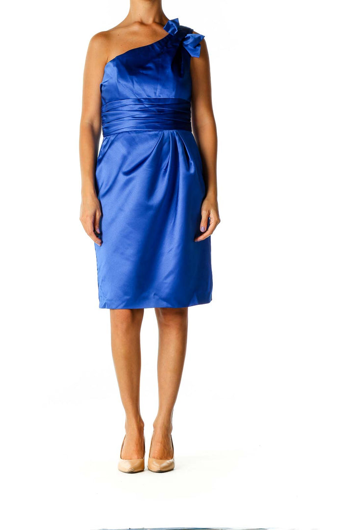 Blue Solid Chic Fit & Flare Dress