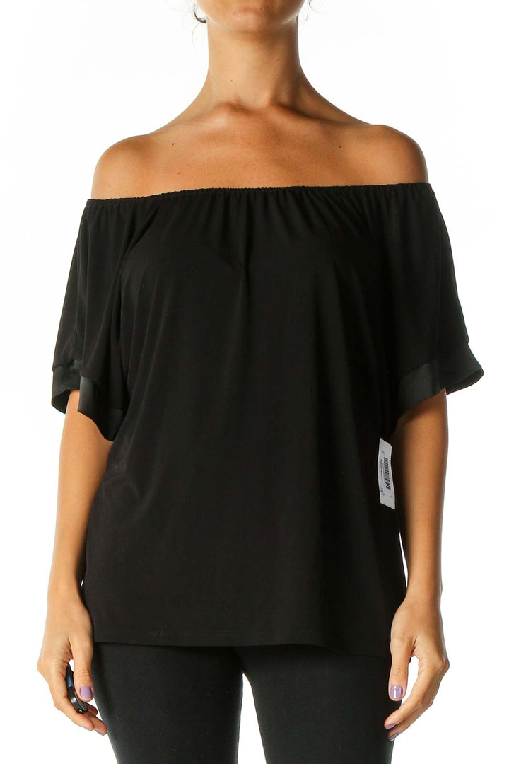 Black Solid Casual Blouse