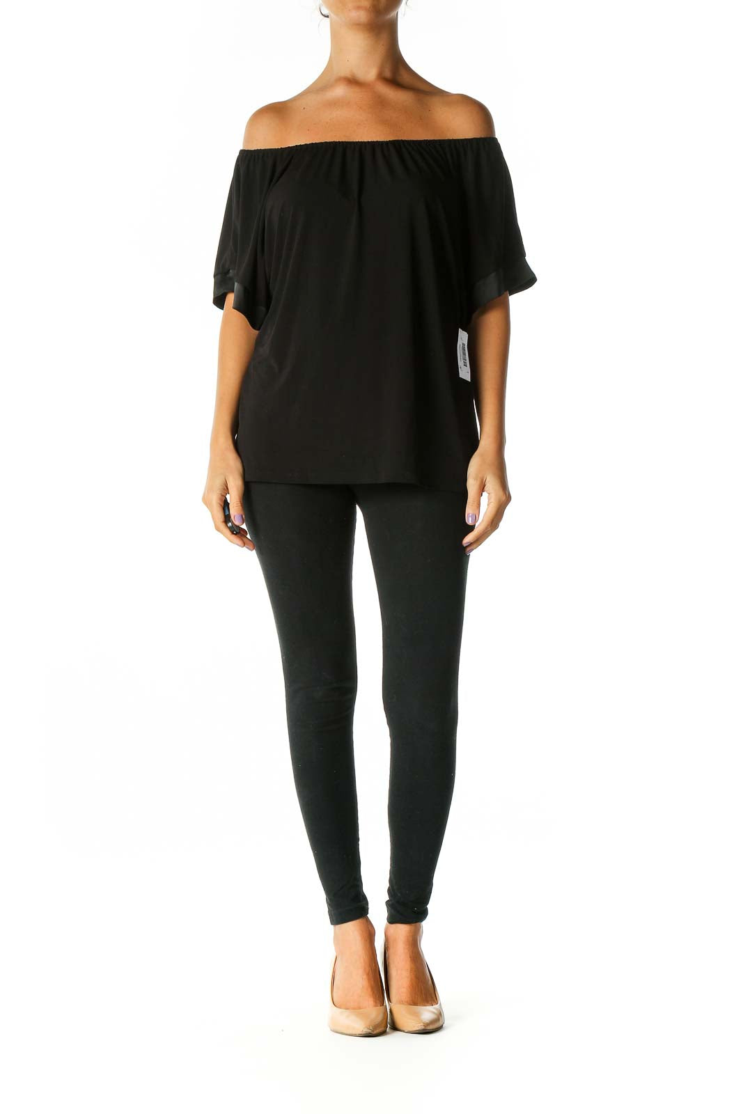 Black Solid Casual Blouse