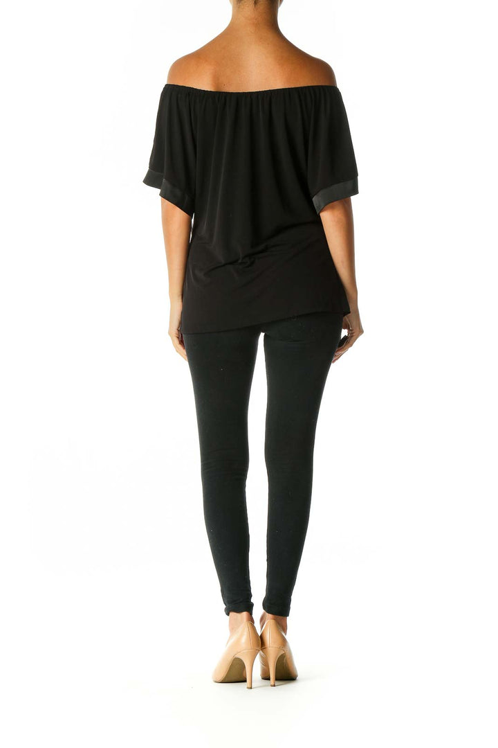 Black Solid Casual Blouse