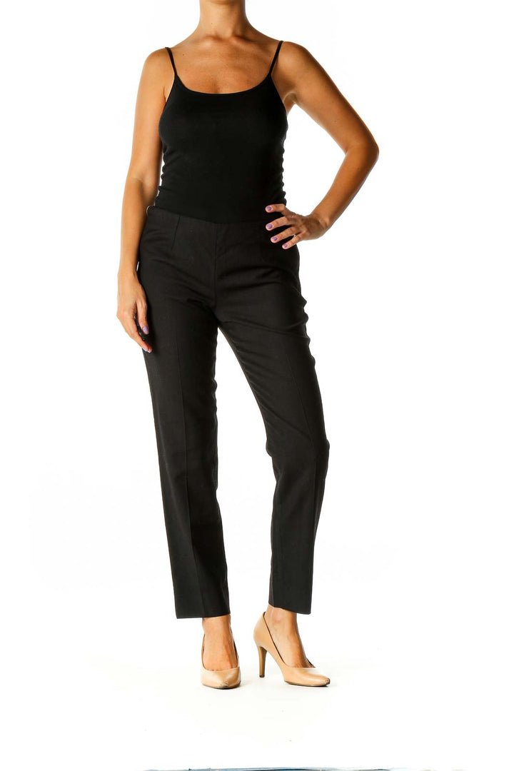 Black Solid Casual Trousers