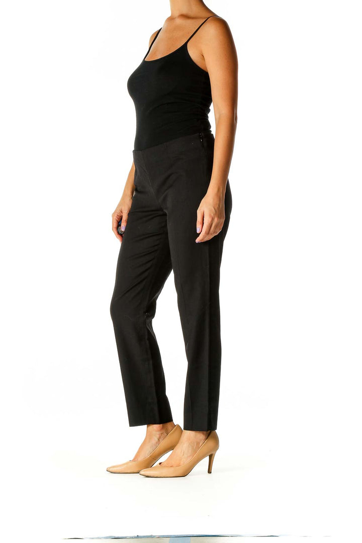 Black Solid Casual Trousers