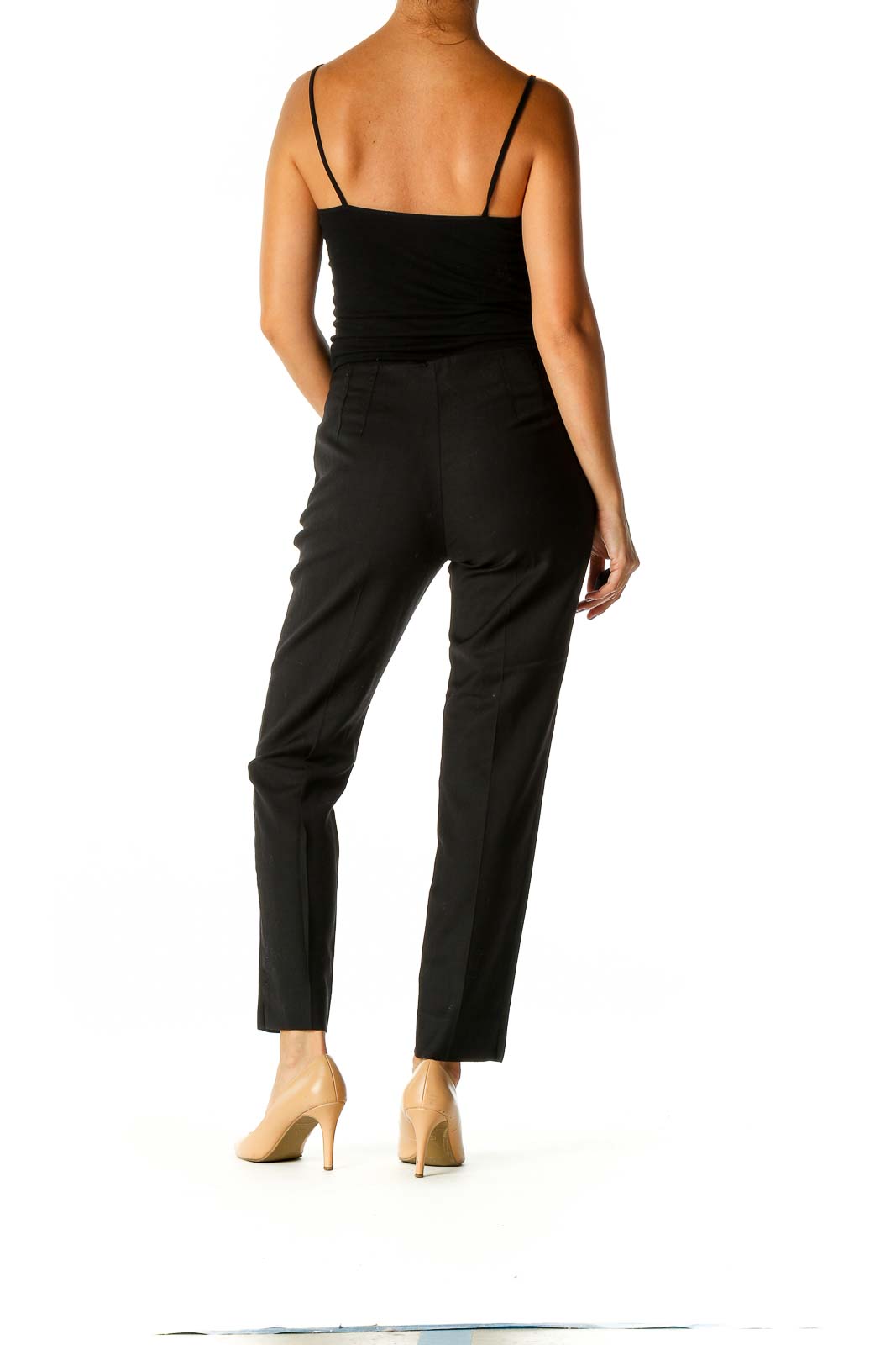 Black Solid Casual Trousers