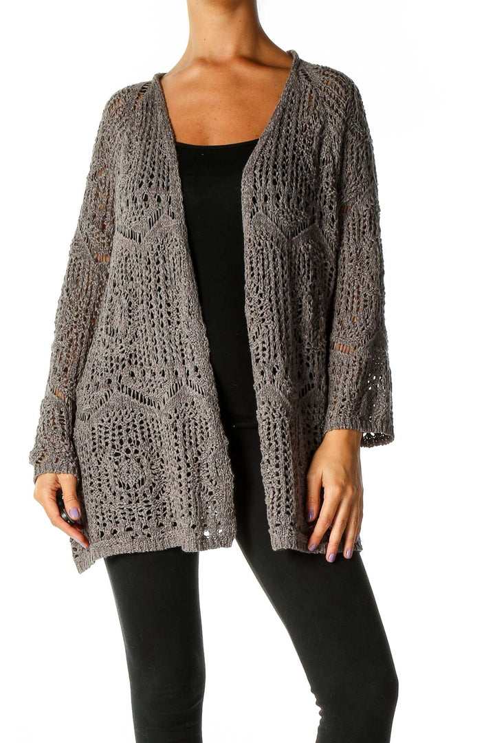 Gray Texture Cardigan