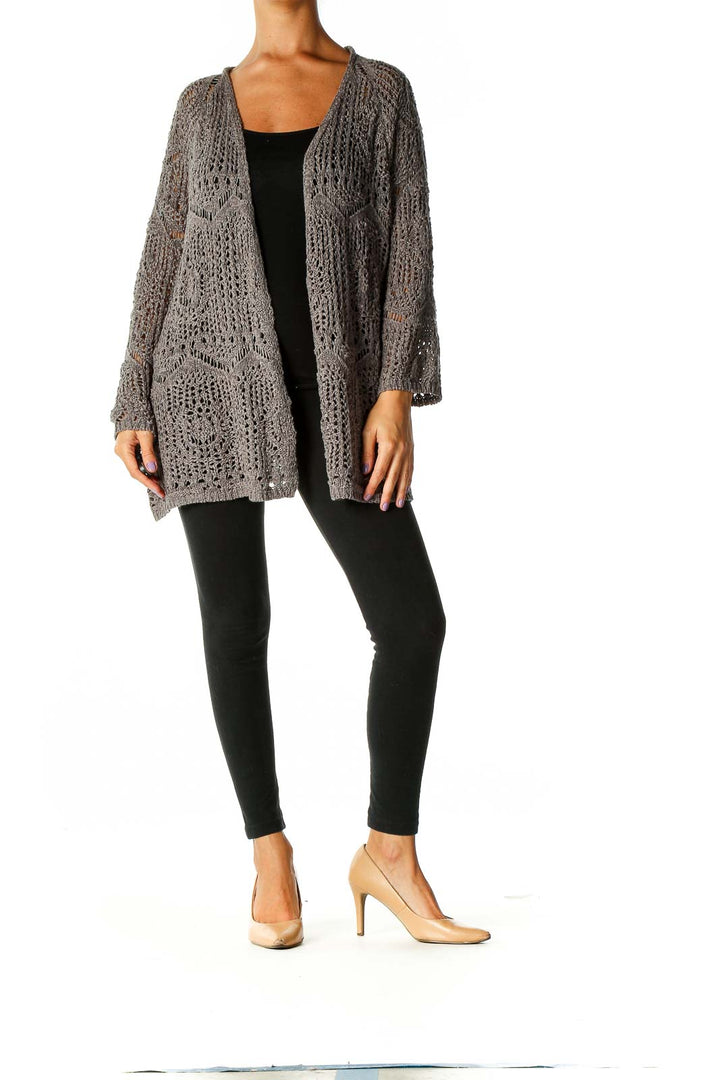 Gray Texture Cardigan