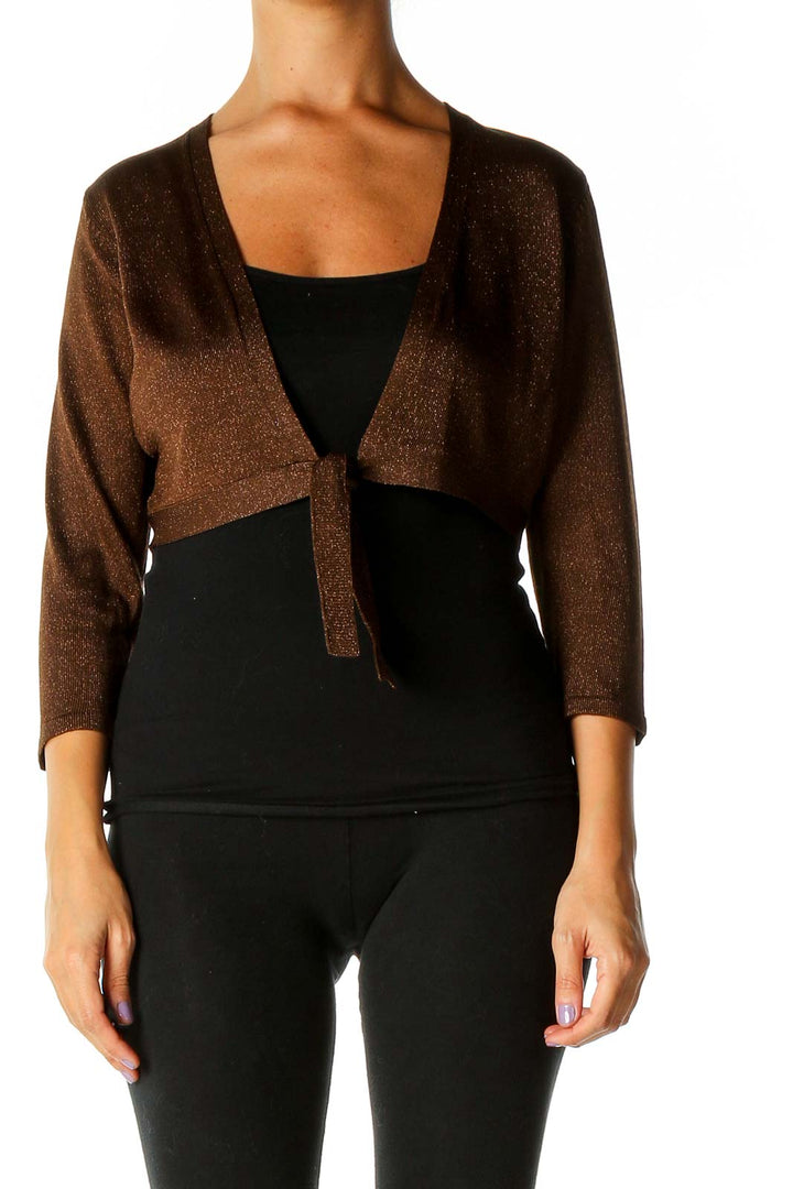 Brown Texture Cardigan