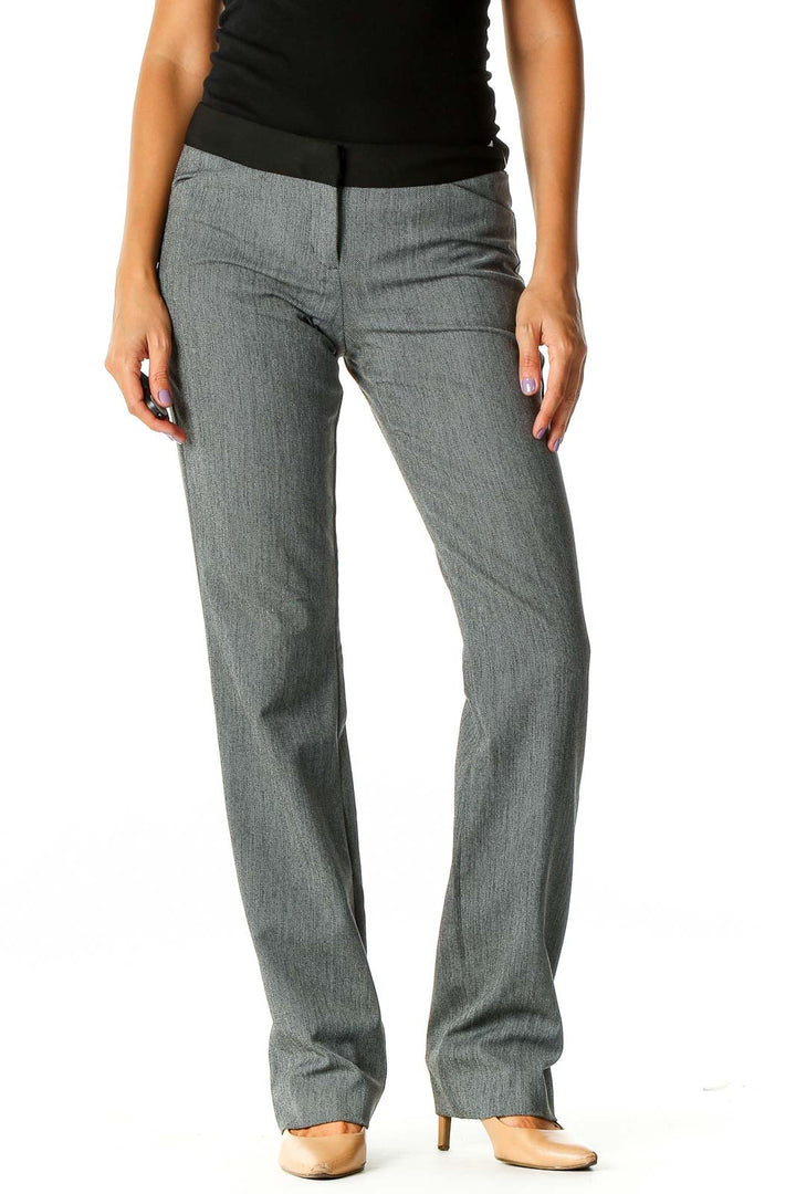 Gray Colorblock Formal Trousers