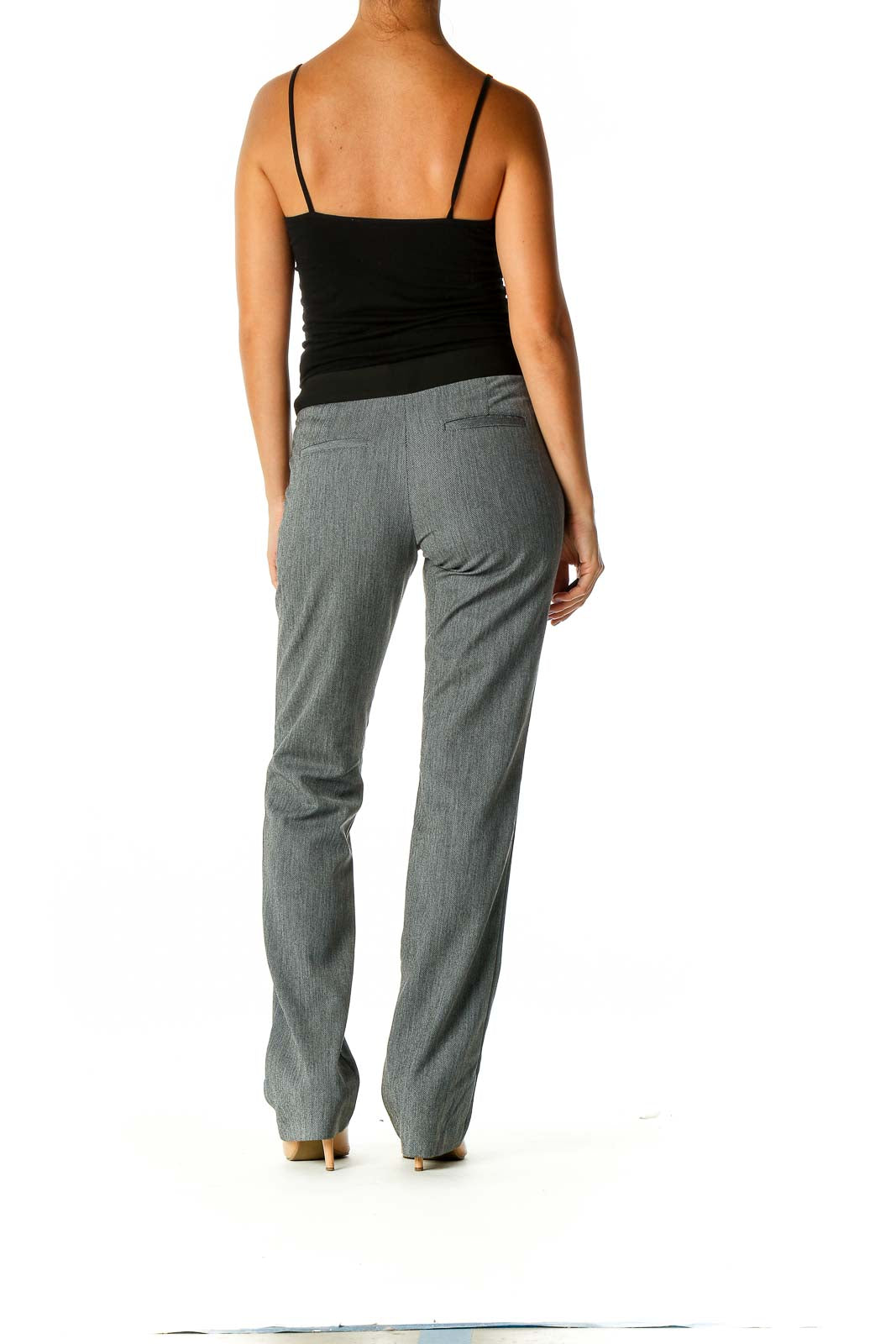 Gray Colorblock Formal Trousers