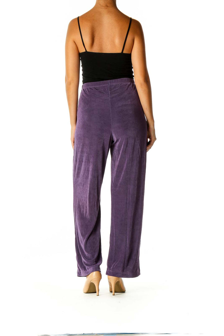 Purple Textured Retro Trousers