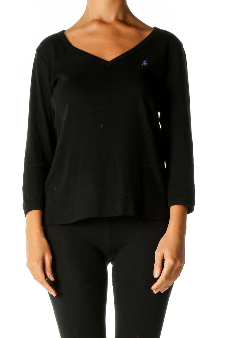 Black Solid All Day Wear Blouse