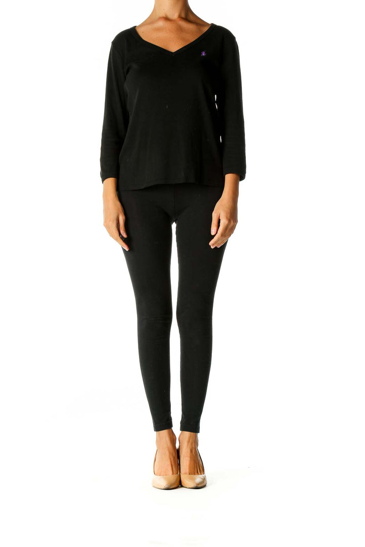 Black Solid All Day Wear Blouse