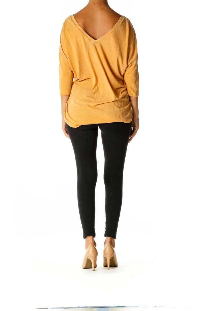 Yellow Solid Casual Blouse