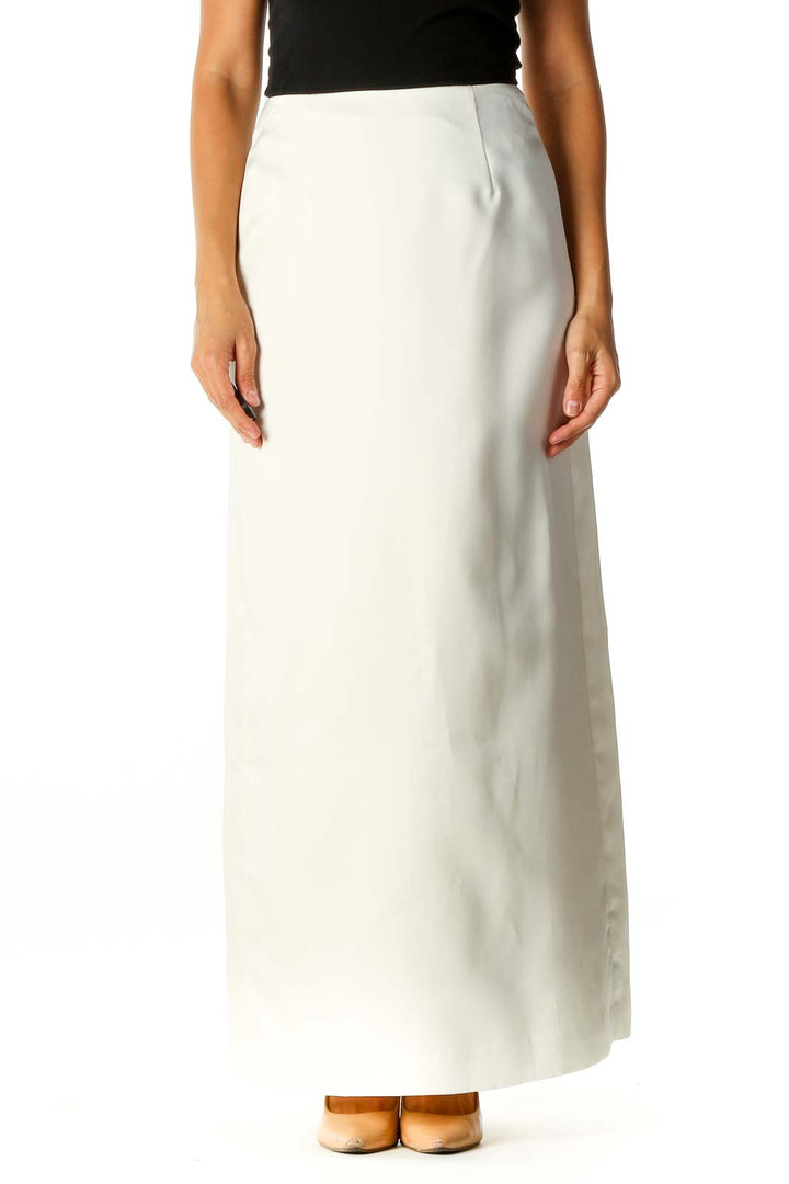 White Semiformal Straight Skirt