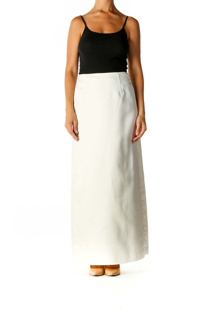 White Semiformal Straight Skirt