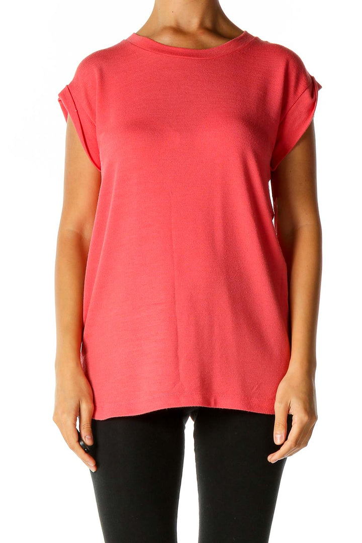 Pink Solid Casual Blouse