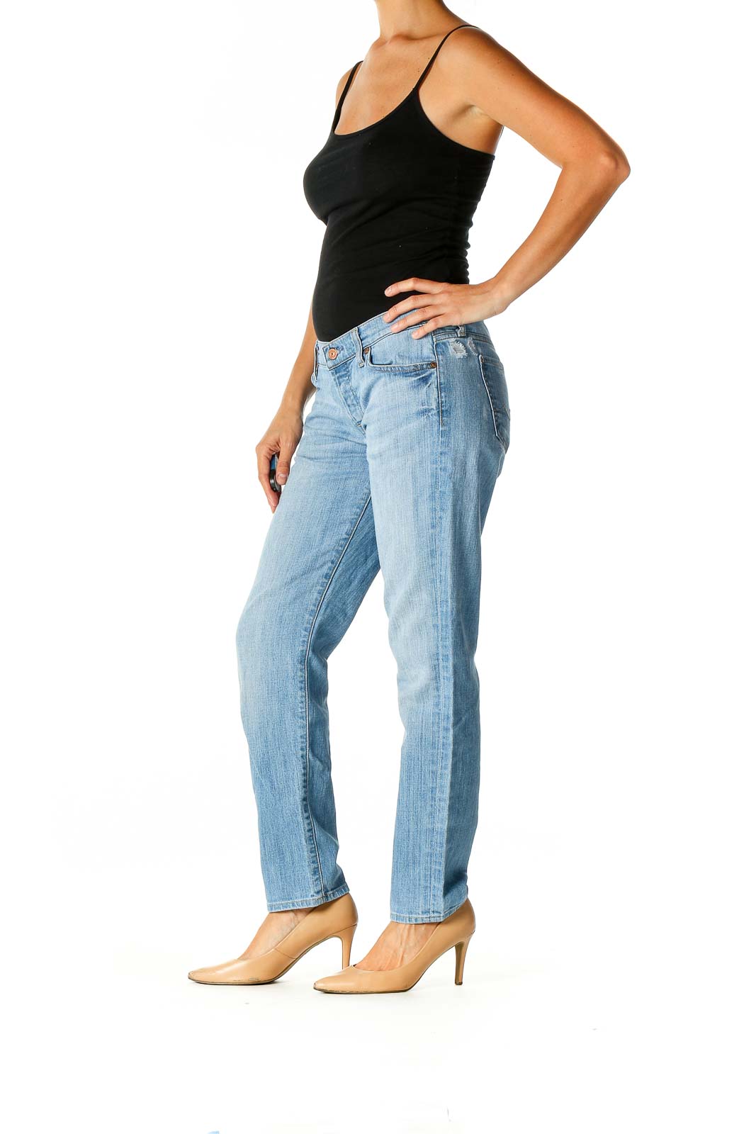 Blue Straight Leg Jeans