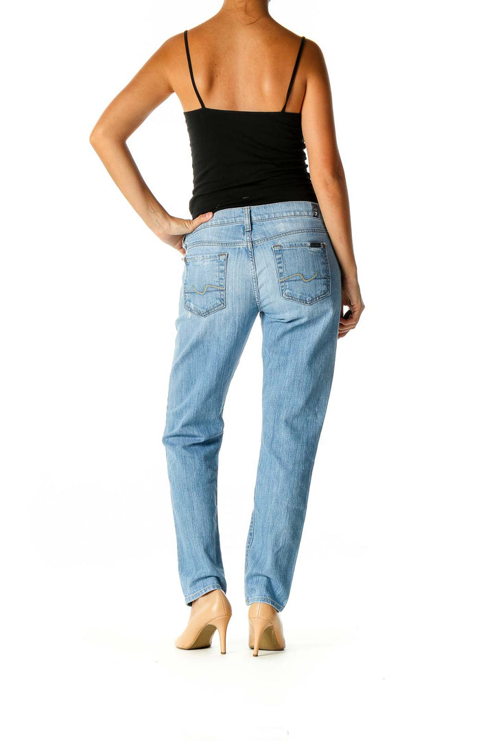 Blue Straight Leg Jeans