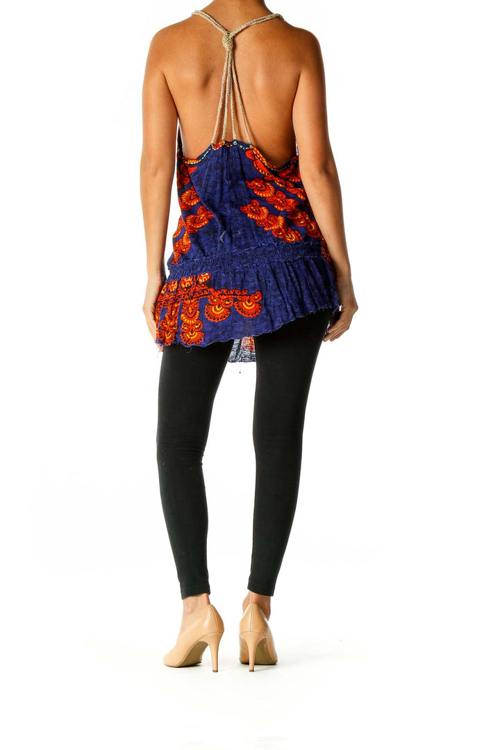 Back view of multicolor Free People tank top with racerback design