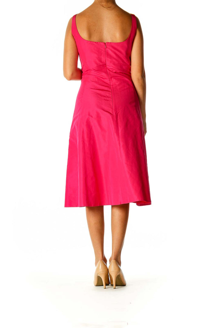 Pink Solid Semiformal A-Line Dress