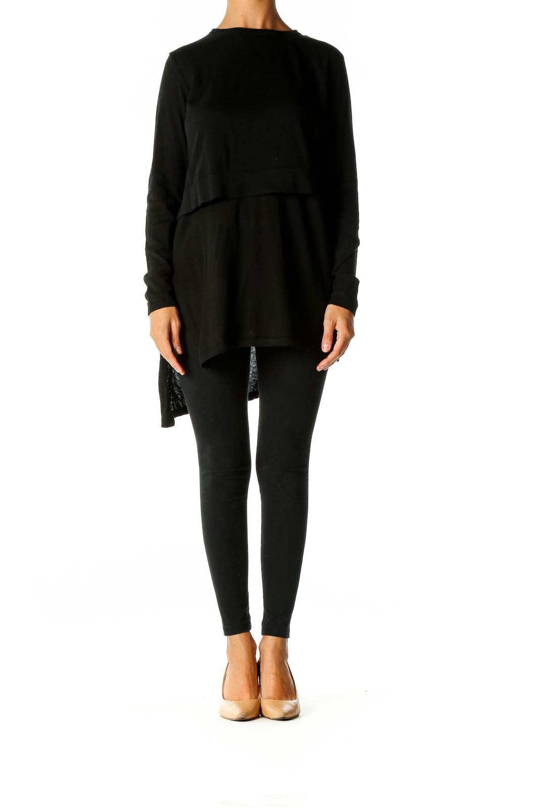 Black Solid Chic Sweater