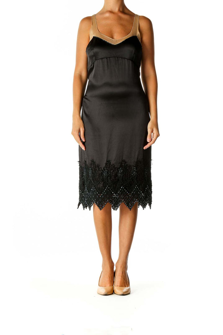 Black Sequin Cocktail Sheath Dress