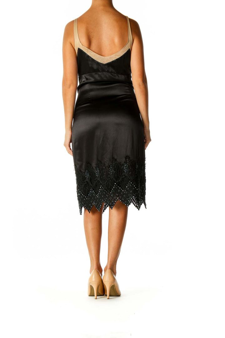 Black Sequin Cocktail Sheath Dress