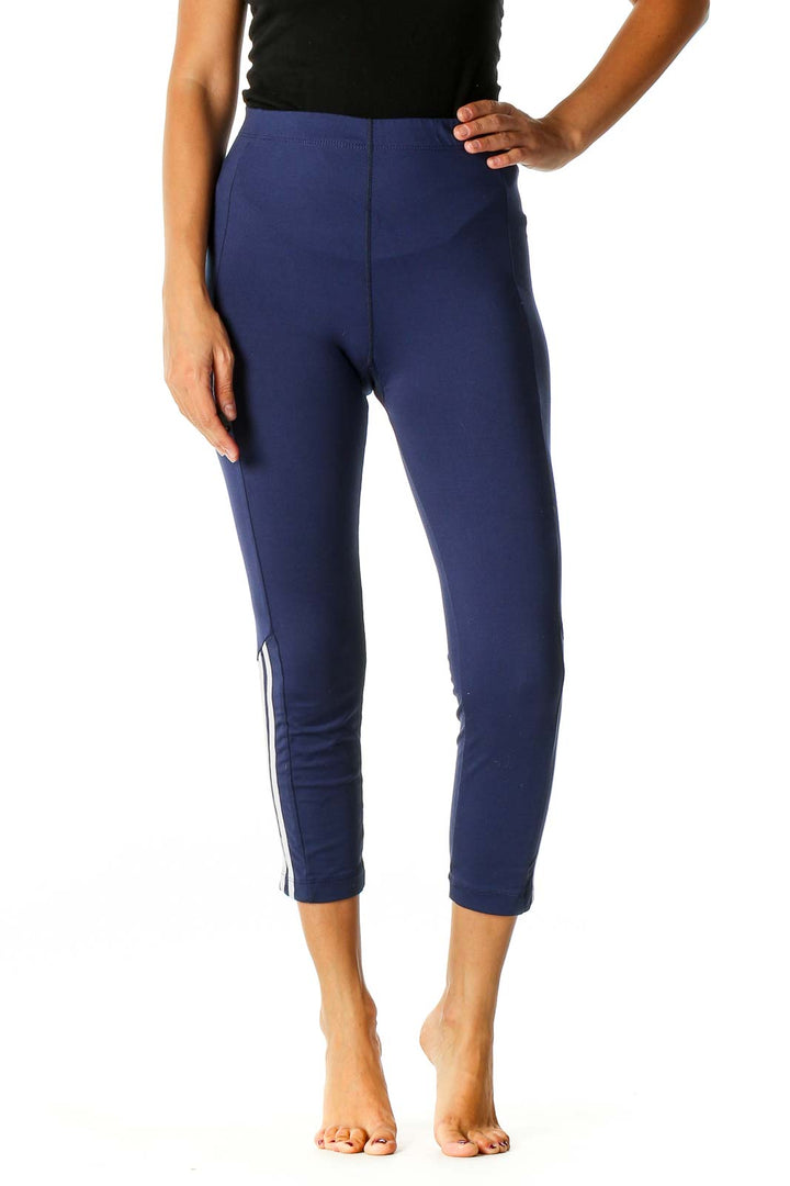 Blue Solid Activewear Leggings