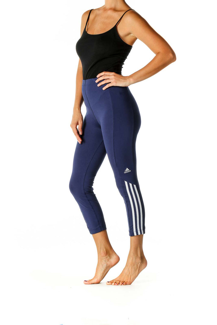 Blue Solid Activewear Leggings