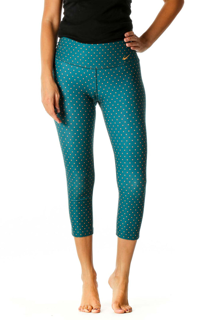 Blue Polka Dot Activewear Leggings