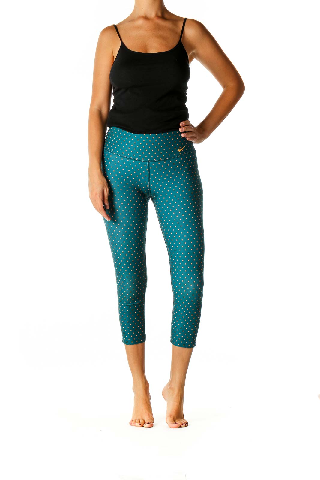 Blue Polka Dot Activewear Leggings