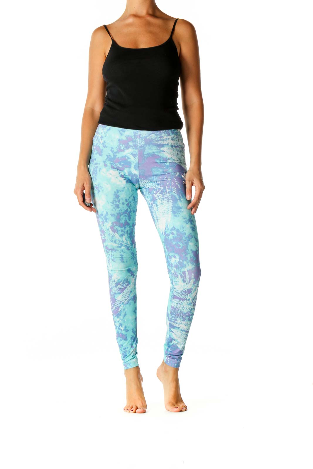 Blue Printed Activewear Leggings