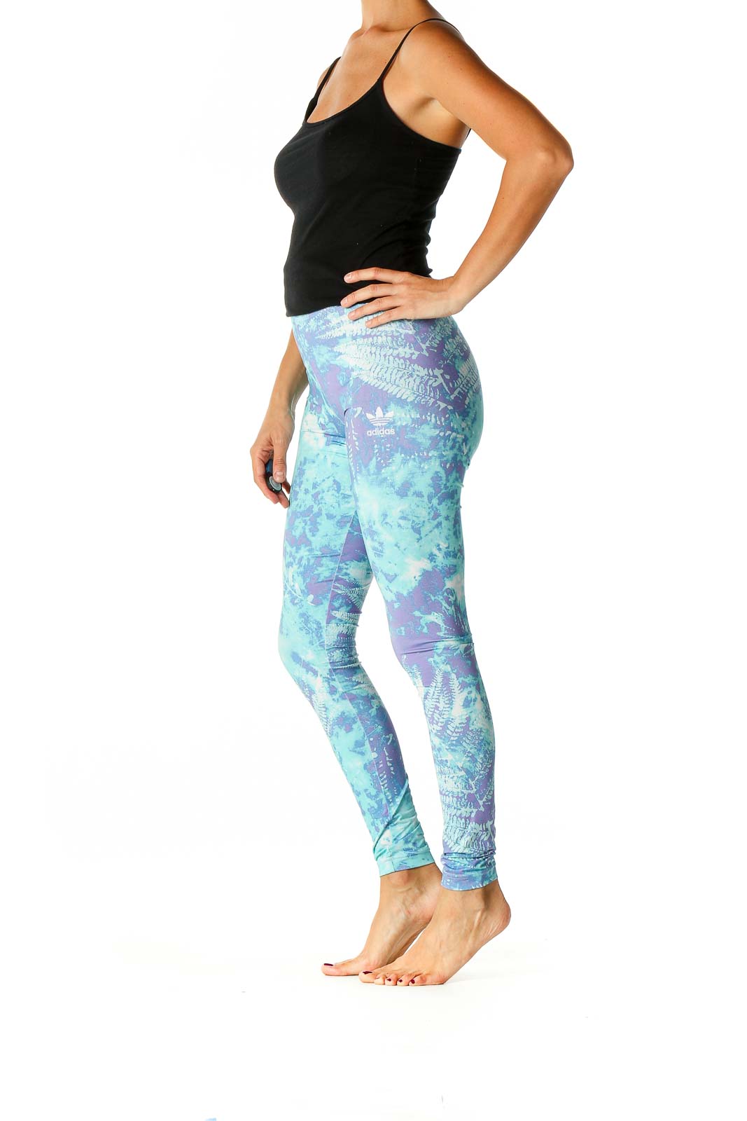 Blue Printed Activewear Leggings