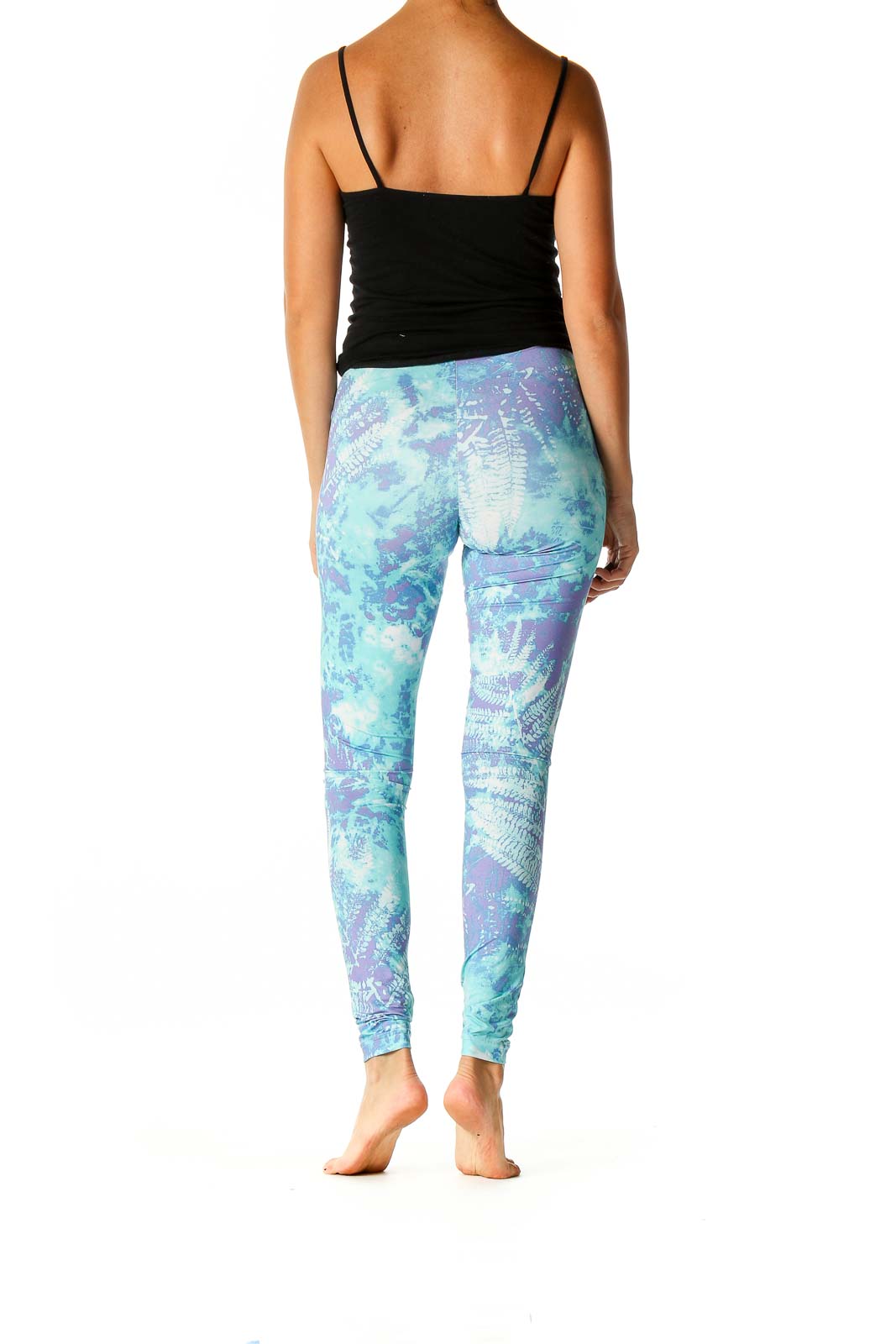 Blue Printed Activewear Leggings