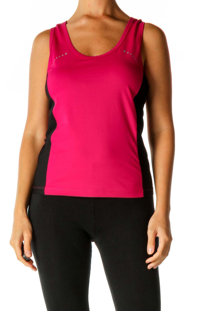 Pink Solid Activewear Tank Top