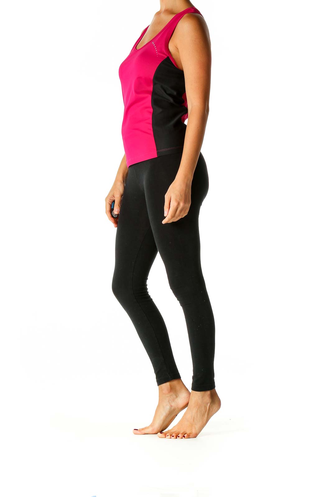 Pink Solid Activewear Tank Top