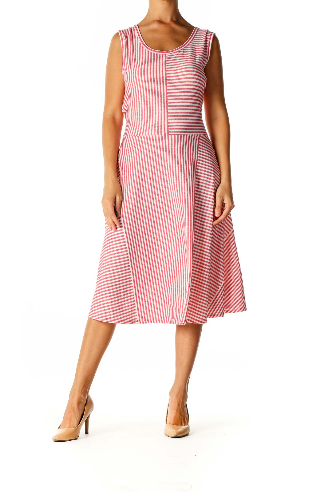 Pink Striped Day A-Line Dress