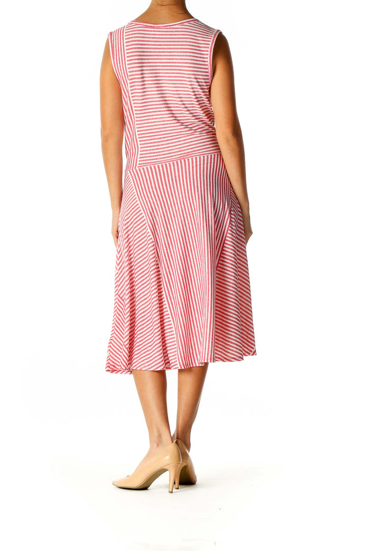 Pink Striped Day A-Line Dress