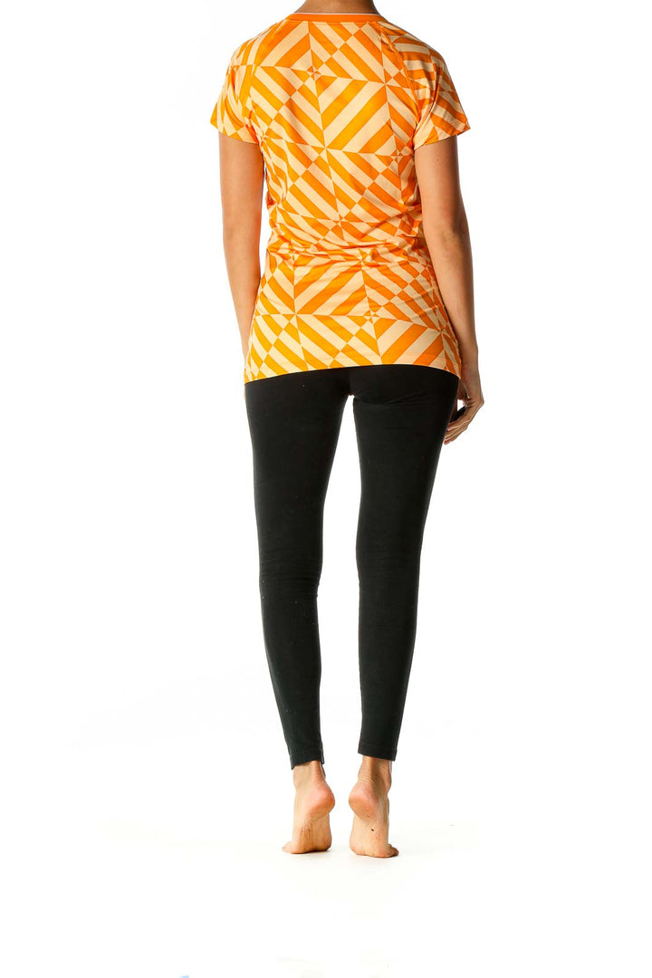 Orange Graphic Print Activewear T-Shirt