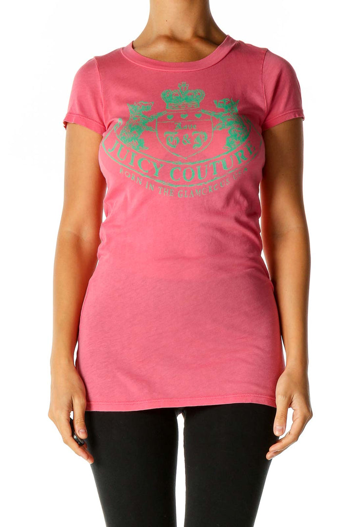 Pink Graphic Print Casual T-Shirt