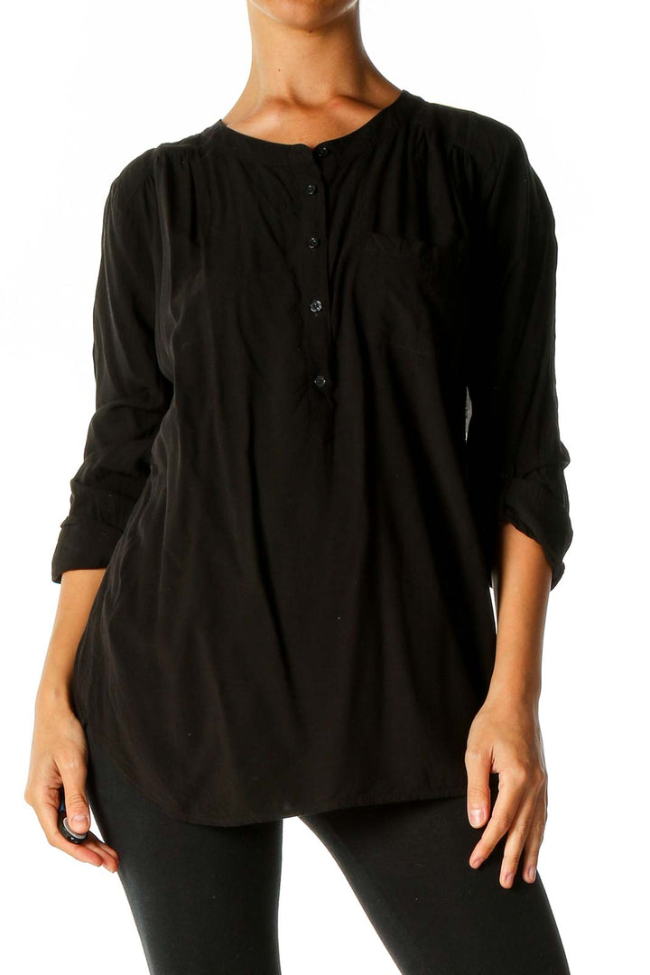 Black Solid Casual Shirt