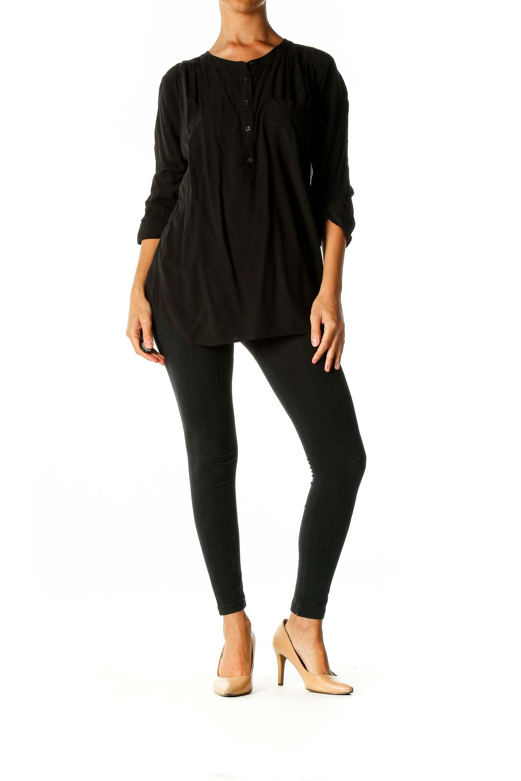 Black Solid Casual Shirt