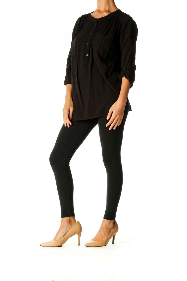 Black Solid Casual Shirt