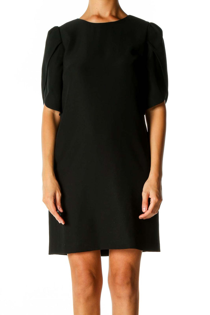 Black Solid Classic Shift Dress